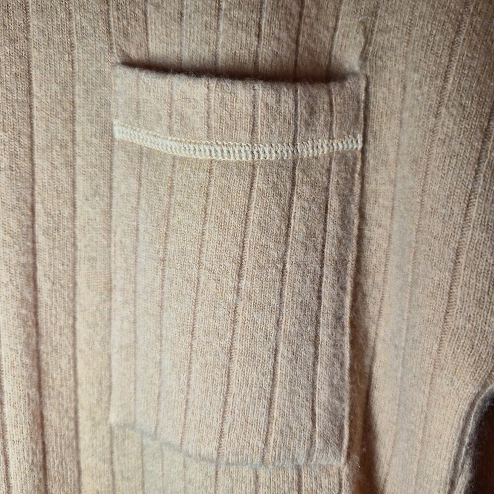 The Limited Italy Wool Blend Ribbed Mock Neck Sweater Camel Tan‎ Size Med - Picture 4 of 8